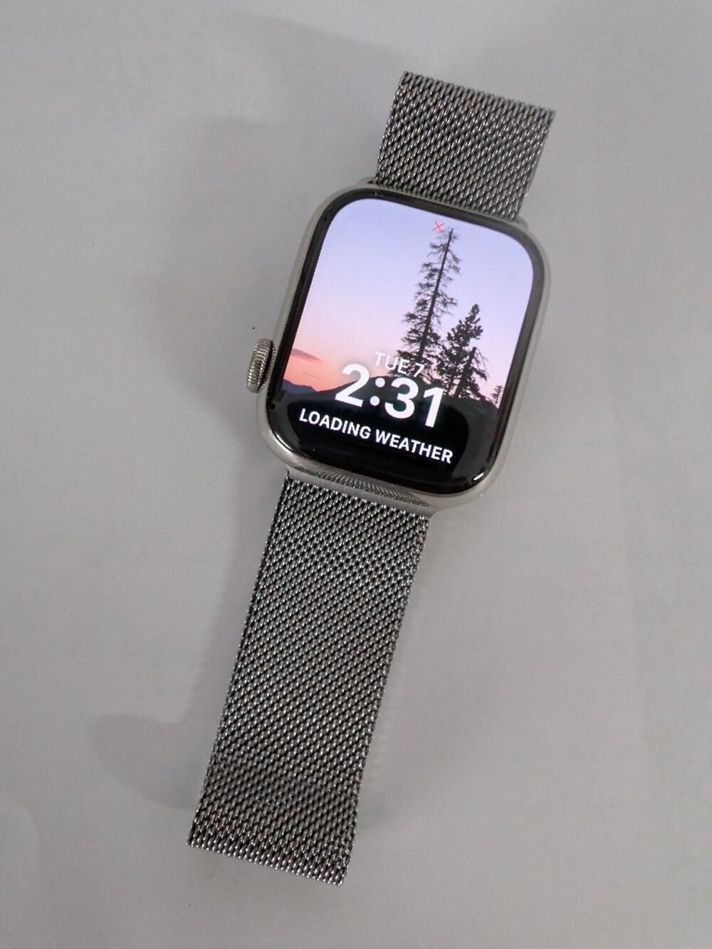 Apple Watch Series 8 w/Silver Milanese Mesh Band